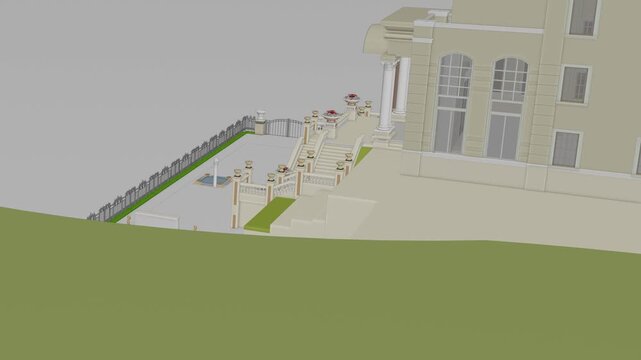 Luxury Villa, Seamless 3D Loop Animation, 3d rendering , generic villa