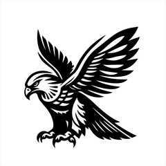 Fototapeta premium Majestic Falcon in Flight Silhouette.