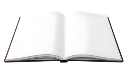 Open book with blank pages on a black background png, transparent, white background, ai generated, 