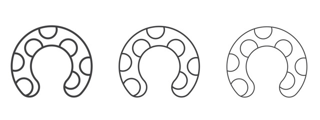 Baby orthopedic pillow icon in line art doodle style. Editable stroke outline sign, eps 10