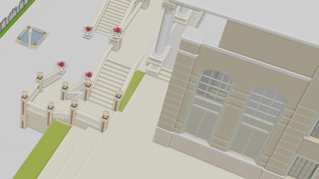 Luxury Villa, Seamless 3D Loop Animation, 3d rendering , generic villa