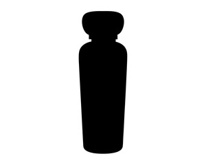 Black silhouette of a perfume or potion bottle with rounded top