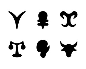 Silhouette Illustration of Astrological Zodiac Signs Arranged in a White Background