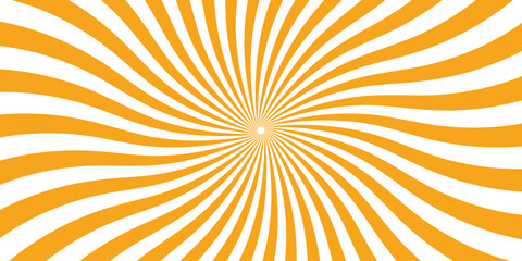 Abstract orange and white swirls radial burst background design suitable for various creative projects and graphic applications.