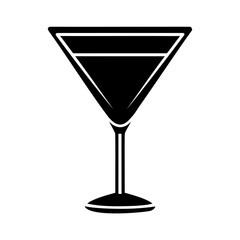 Elegant Martini Glass Silhouette for Cocktail Enthusiasts and Barware Designs
