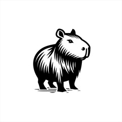 Obraz premium Stylized Black and White Capybara Illustration 15.