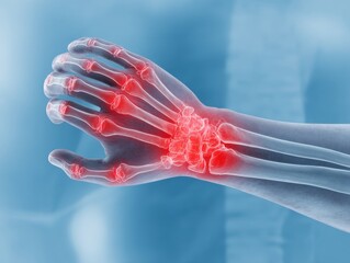 X-ray of wrist with pain indications medical imaging clinical environment detailed viewpoint for diagnostic analysis