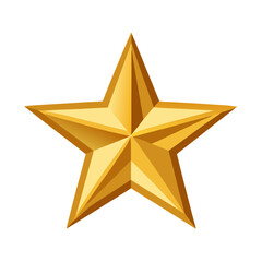 Obraz premium Golden star award symbol with white background