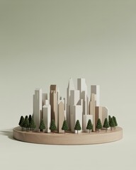Modern Minimalist Cityscape Model: Sustainable Urban Design Concept
