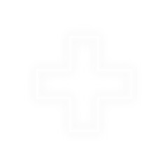 Obraz premium Glowing white neon plus sign icon symbol with bright light on transparent background for medical emergency hospital clinic first aid healthcare logo design