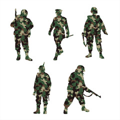 soldiers in military vector
