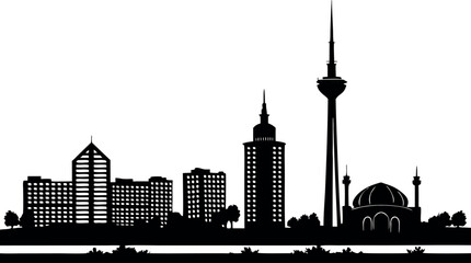 Obraz premium Ankara city skyline silhouette isolated on white background.eps