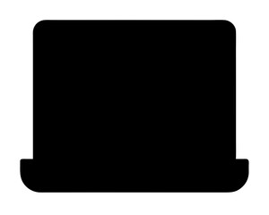Stylized Silhouette of a Laptop Computer, Showing a Clean and Modern Design