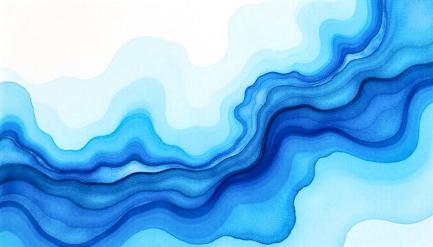 Abstract Blue Wave Background with Smooth Flow


