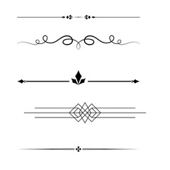 Decorative line icon.Vintage set of decorative text,line,divider,separator,underline...