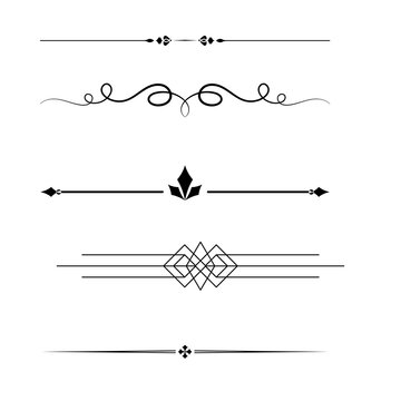 Decorative line icon.Vintage set of decorative text,line,divider,separator,underline element,decorative elements,vector and illustration.