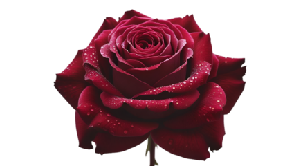 Single rose in vintage tone isolated on white background