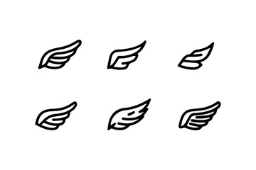 Fototapeta premium Stylized wing designs showcase elegance and motion, perfect for various projects
