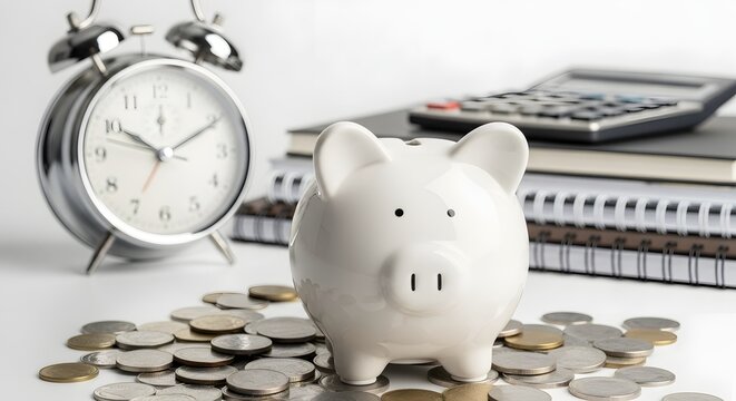 Saving money tips and strategies for financial planning and investment with piggy bank concept