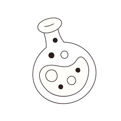 Bottle of poison for Halloween design isolated on white background