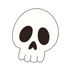 Skull silhouette Halloween design isolated on white background