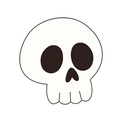 Skull silhouette Halloween design isolated on white background