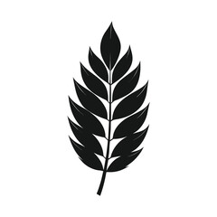 Fototapeta premium Ash Leaf Silhouette Vector – Fraxinus Leaf Shape in Black on White Background