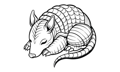 Armadillo t shirt design silhouette and vector line art, High-Quality Line Drawing Perfect for Relaxing Coloring Books, Printable Art Therapy, and Creative Mindfulness Sessions