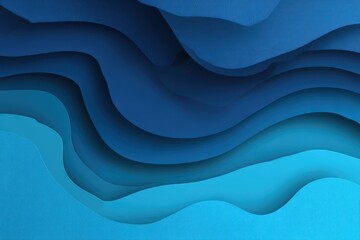 Obraz premium Abstract blue paper cut design featuring realistic relief and layered textures in various shades for artistic visual appeal