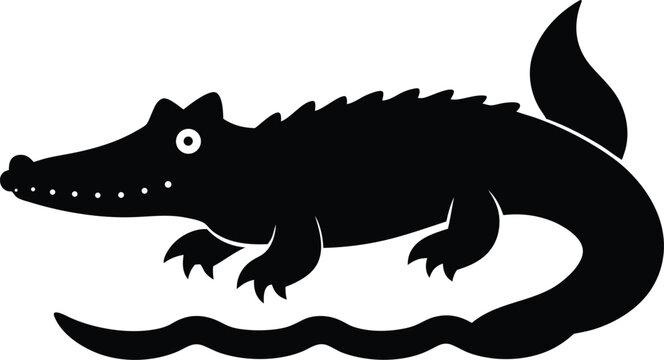 Black alligator vector illustration