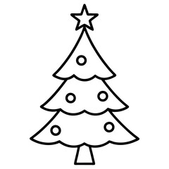 A vector of christmas tree icon outline design