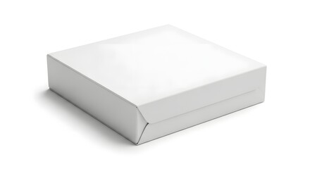 Naklejka premium Blank White Square Box Packaging Mockup (AI Generated)
