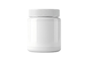 White blank plastic pill bottle with a screw cap for medicine or supplements. Isolated on transparent background, png