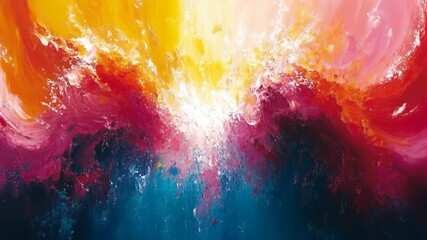 Abstract painting with vibrant colors and textured brushstrokes - Powered by Adobe