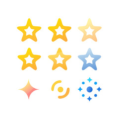 set of colorful star icons