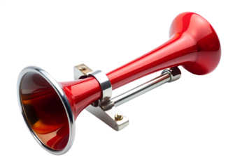 Red air horn isolated on transparent background