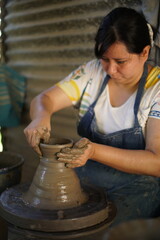 Traditional pottery making in Rabinal, Baja Verapaz, Guatemala