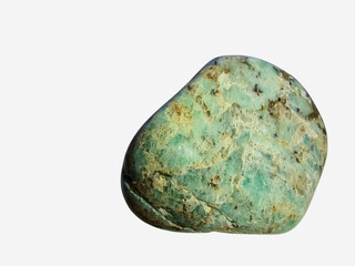 Variscite gemstone, Isolated on white