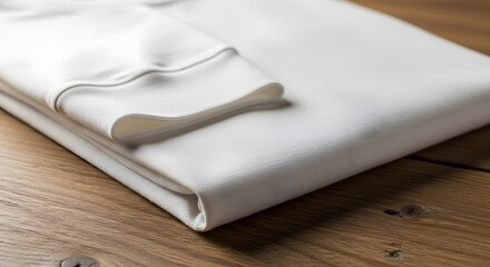 Folded White Shirt on Wood (AI Generated)