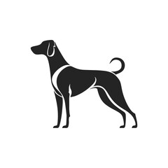 vector illustration of a black dog Logo, icon design, photo, wallpaper, theme.