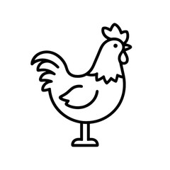 Fototapeta premium Outline of a rooster standing on one leg in a minimalist style 