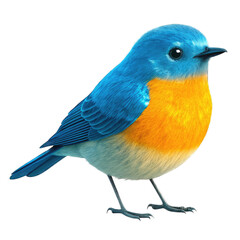 Fototapeta premium Blue and orange bird isolated on transparent background