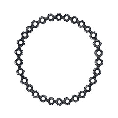 Obraz premium circle created from bike chain in cycling logo, Logo featuring a circle made of bike chain links, isolated on transparent background