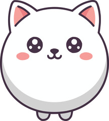 Second Simple Cute Cartoon Cat Illustration