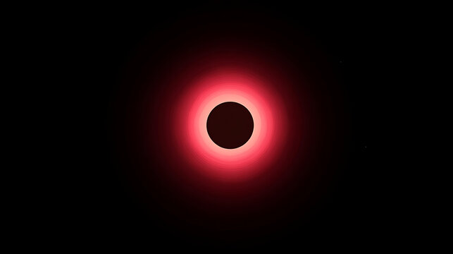 Glowing crimson orb with concentric rings against deep black dark - Powered by Adobe