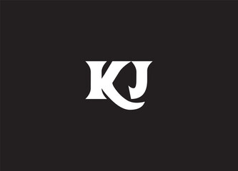KJ abstract vector logo monogram template