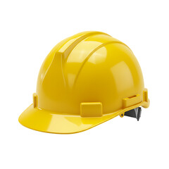 Yellow Construction Safety Helmet Hard Hat On Isolated Transparent Background

