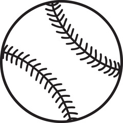 Simple Baseball Line Art Illustration