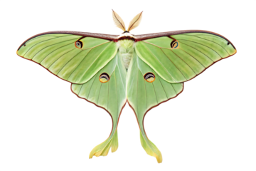 Luna Moth A Stunning Green Insect with Long Tails  On AI generated by PNG