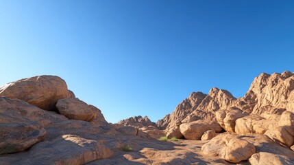 Obraz premium Rocky mountain landscape with blue sky scenic outdoor nature background